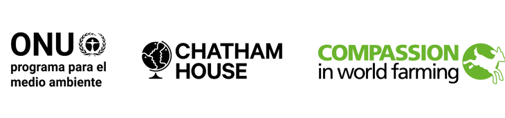 logotipos PNUMA, Chatham House y Compassion in World Farming